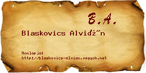 Blaskovics Alvián névjegykártya